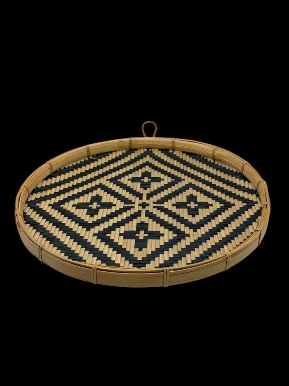 Set of 3 Handwoven Bamboo Wall Baskets Trays Boho Tribal Farmhouse Decor